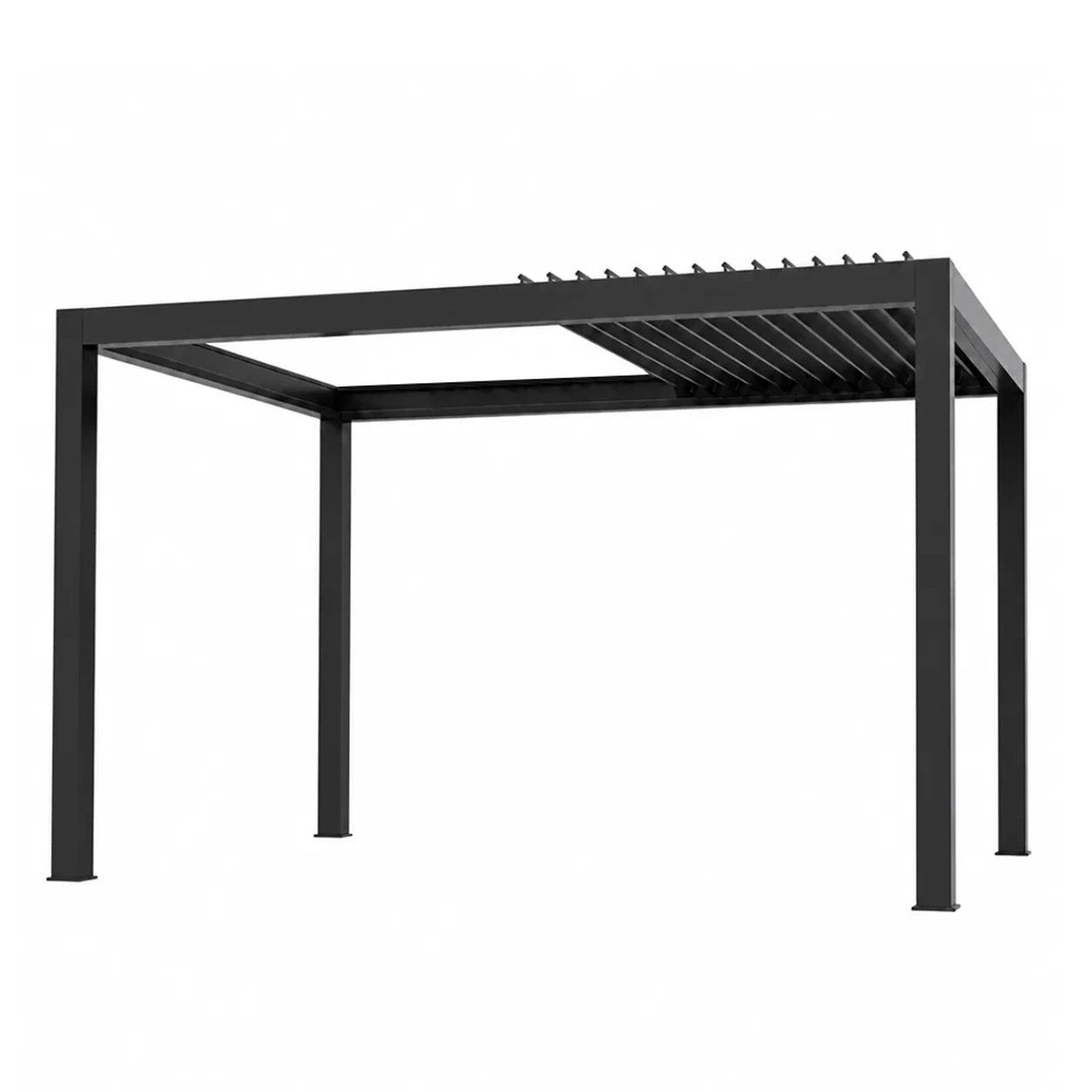 BESITSOL motorized aluminum pergola on a warm off-white background