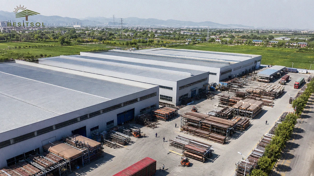 Aerial view of BESITSOL manufacturing facilities and production scale