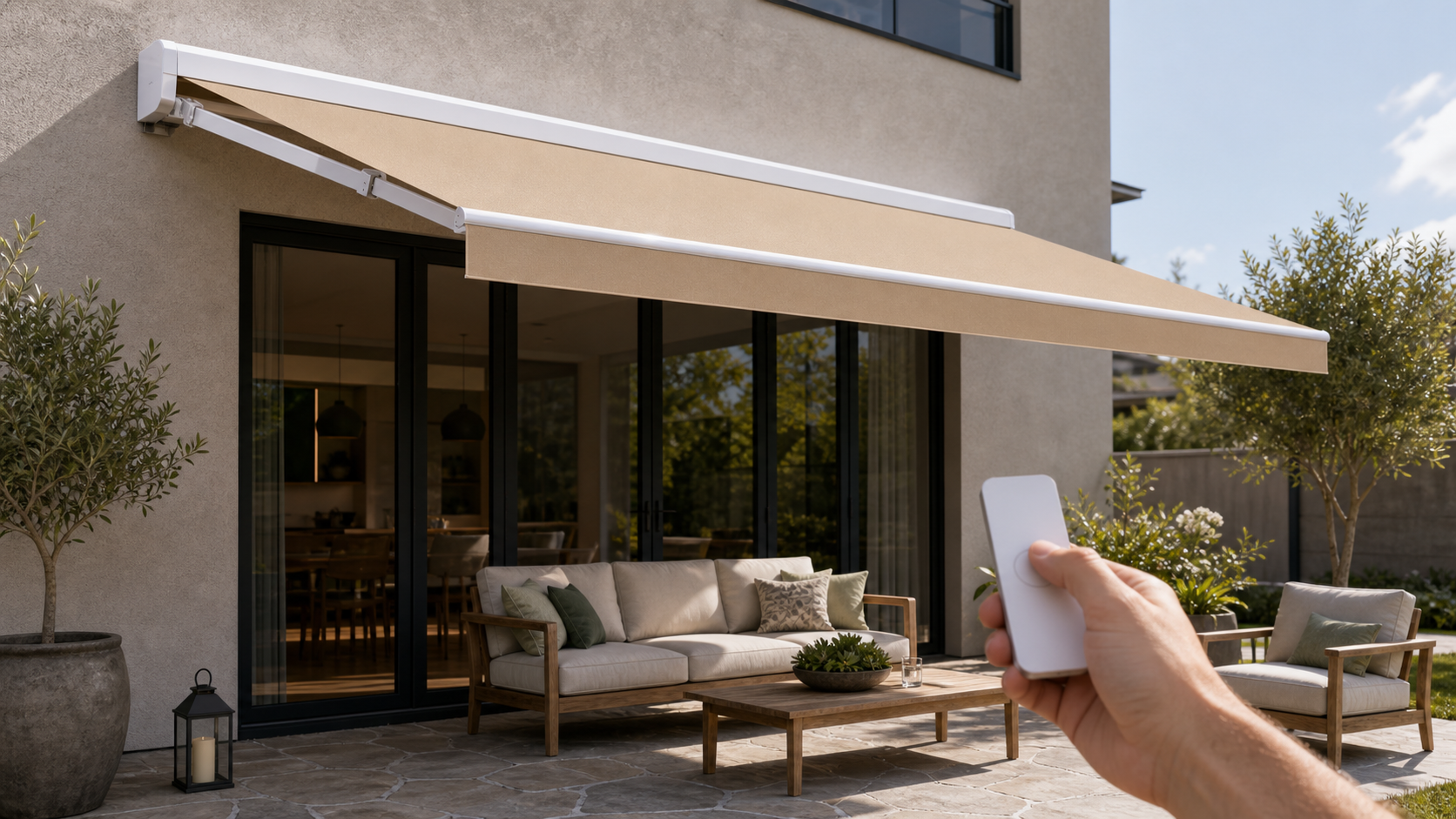 BESITSOL commercial retractable awning planning for restaurant storefront shade