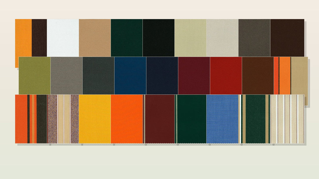 Outdoor awning fabric color samples for BESITSOL shade planning