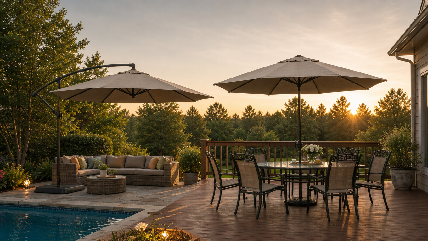 Cantilever vs centre pole umbrella comparison for outdoor spaces
