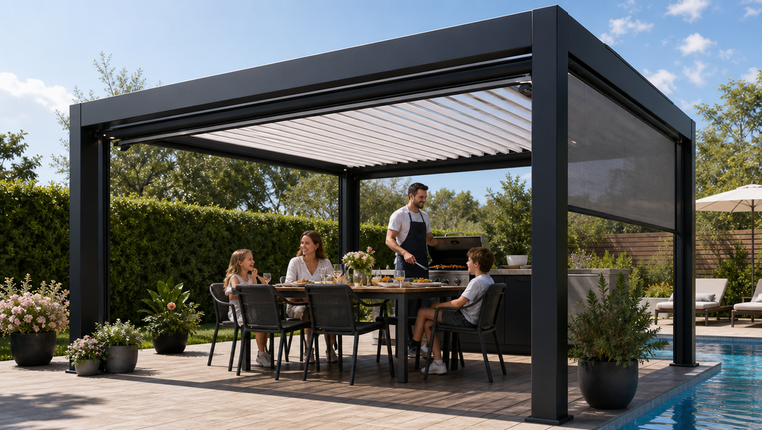 pergola shade performance depends on multiple design factors, including roof structure, sun direction, material selection, and whether the system can adapt to changing weather conditions.
