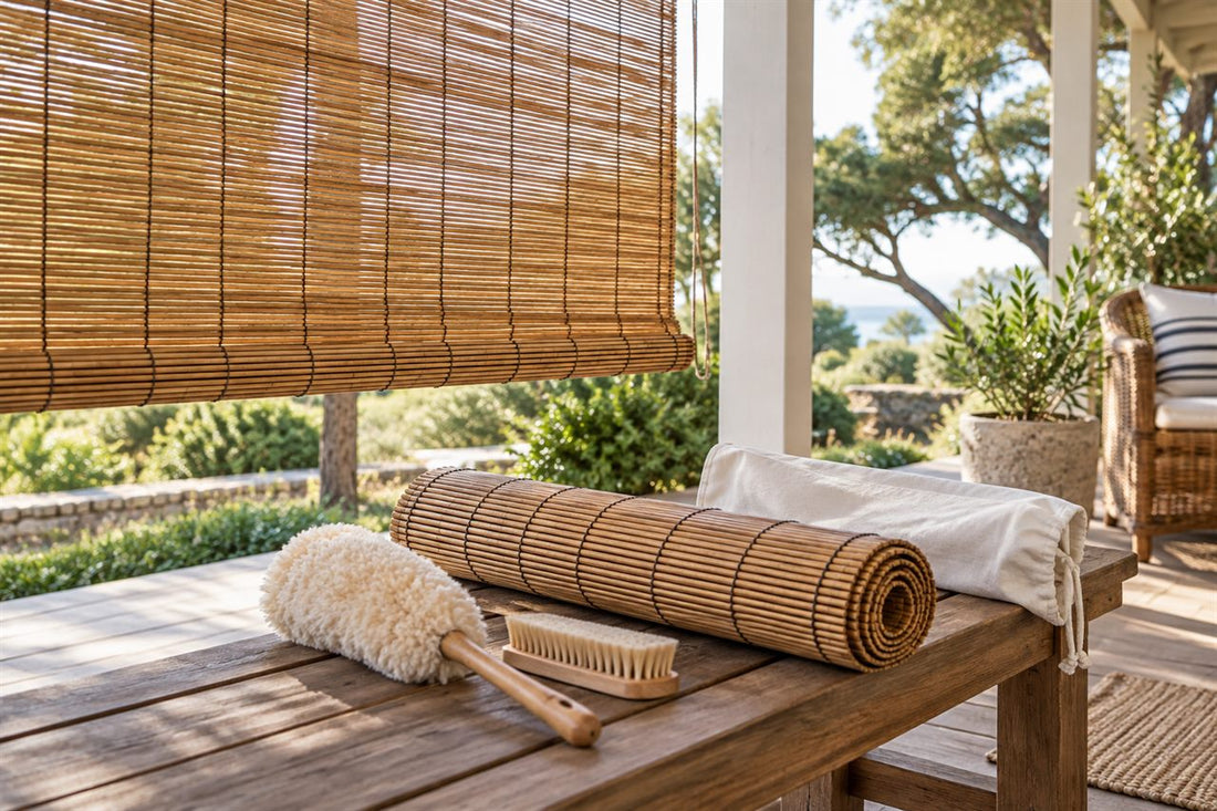 Cleaning and maintaining an outdoor bamboo shade