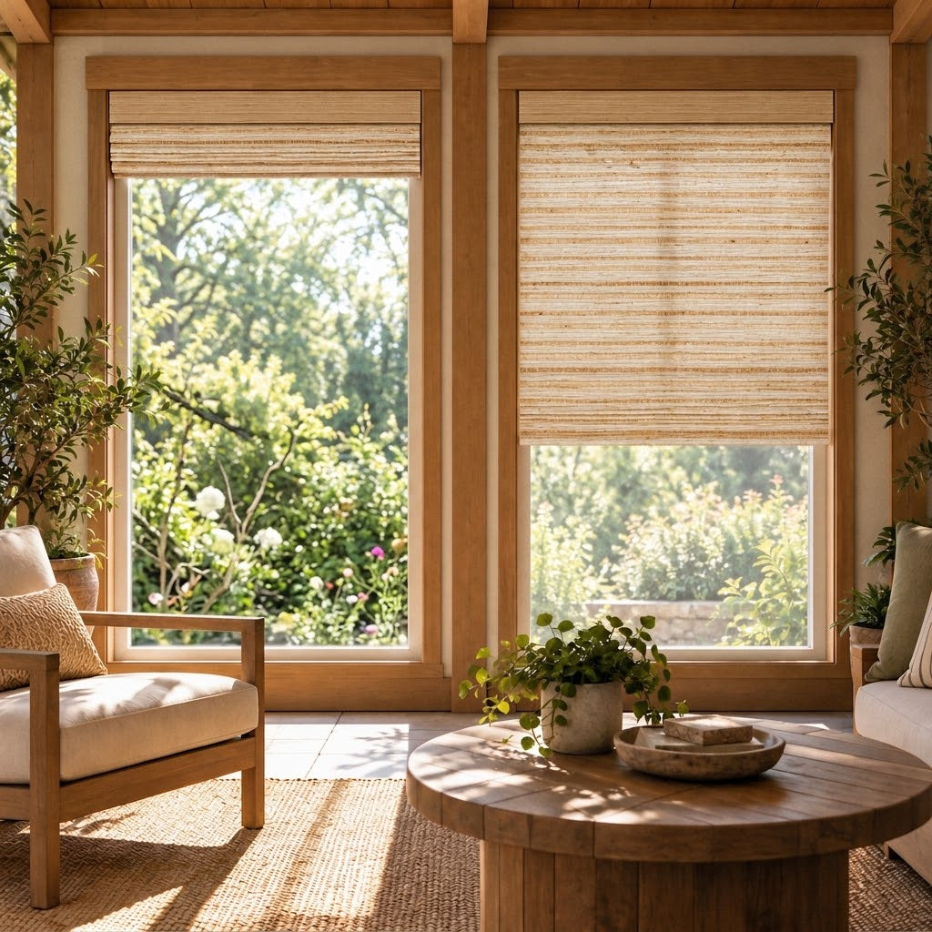 BESITSOL Organic Woven Bamboo Curtain