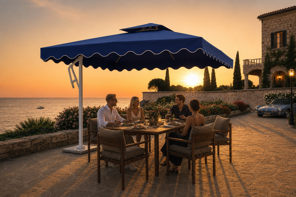 Aluminum Side Pole Umbrella / Roma Umbrella outdoor application scene 8