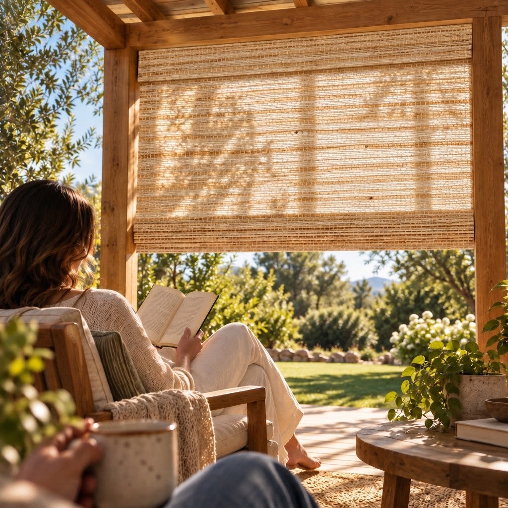 BESITSOL Organic Woven Bamboo Curtain