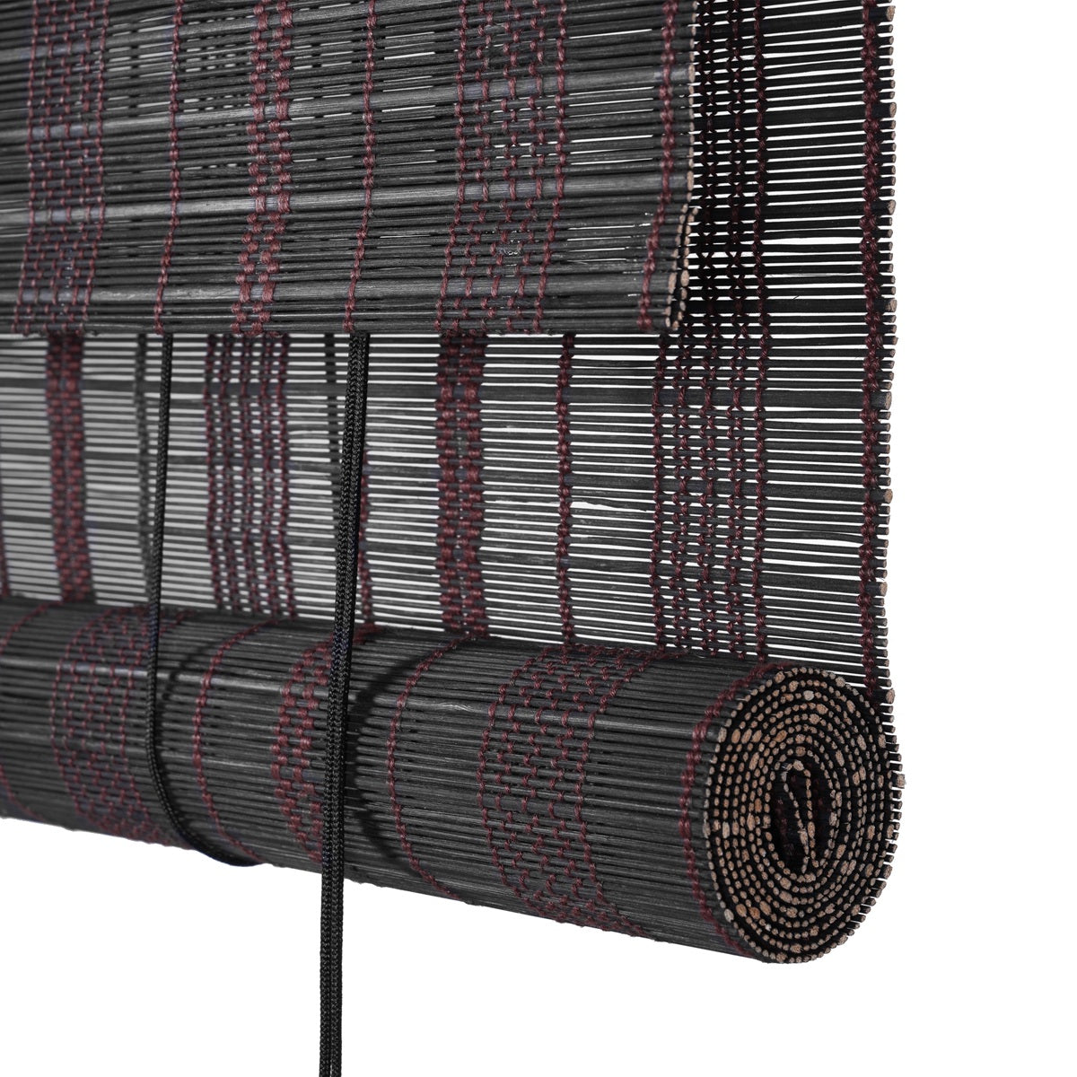 BESITSOL Premium Black Hand-Woven Weather Resistant Outdoor Bamboo Shades