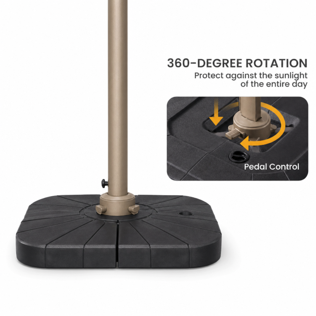Rose Gold Medium Roman Umbrella base option detail