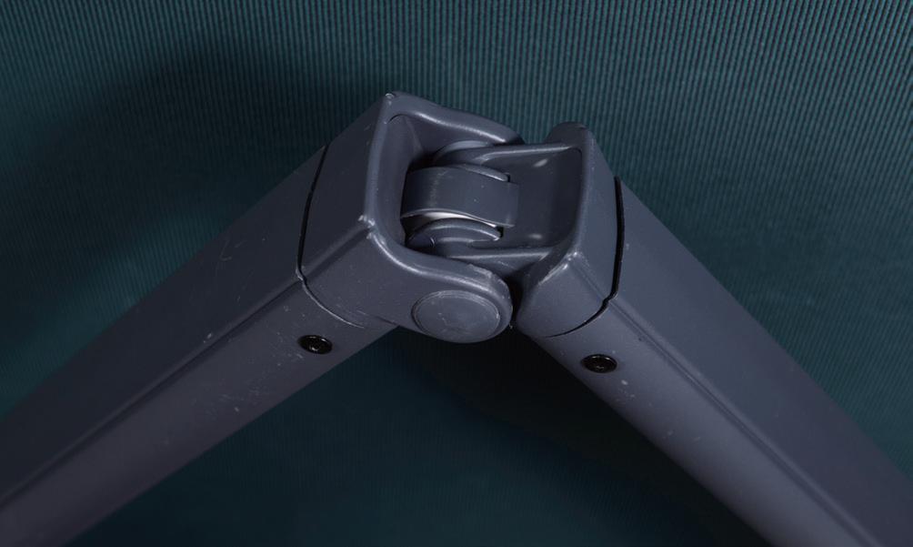 A380 luxury retractable awning elbow joint close-up