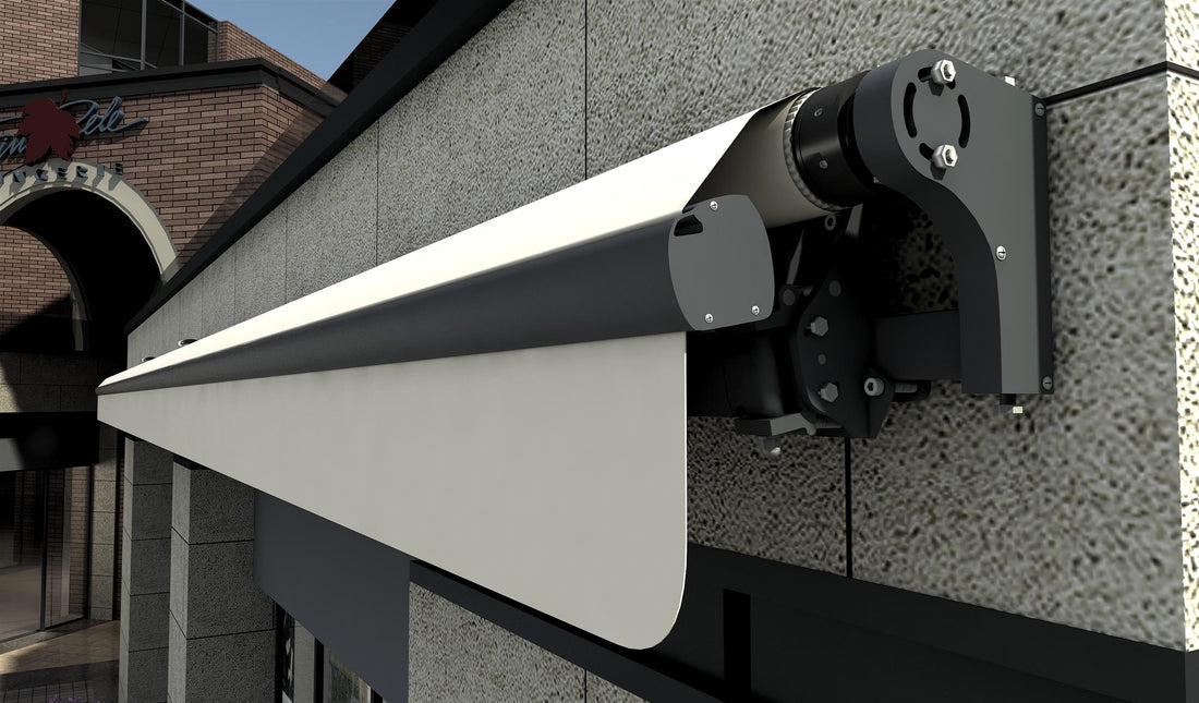BESITSOL B02 awning cassette and bracket detail