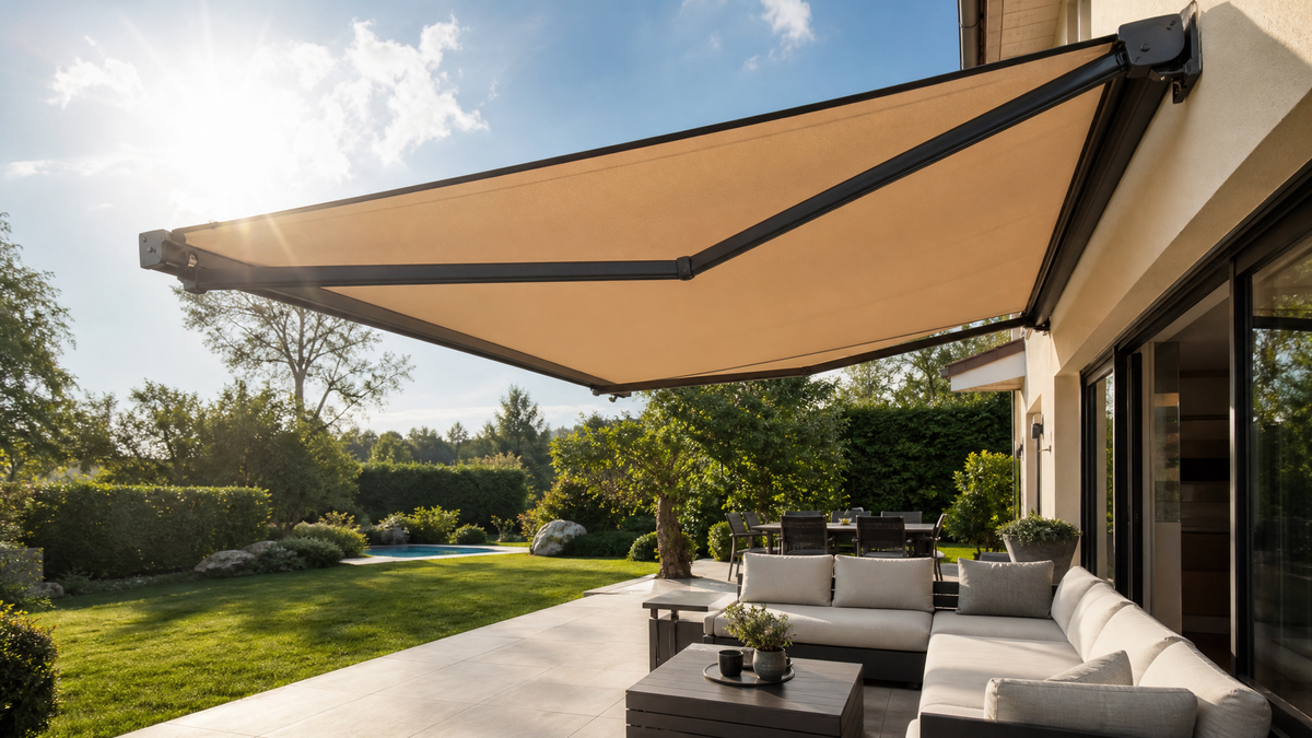 BESITSOL awning fabric under strong sunlight for UV color performance