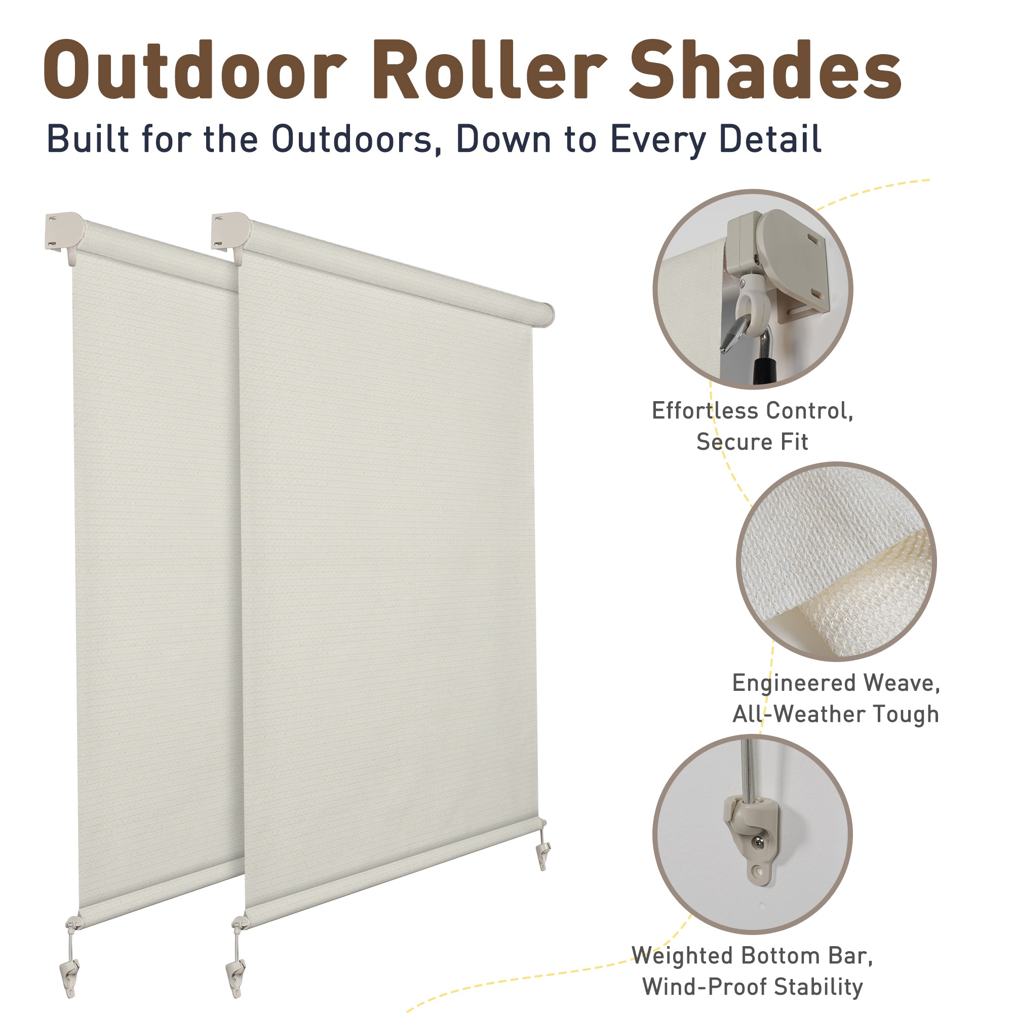 JL5001 outdoor manual crank roller shade - view 3