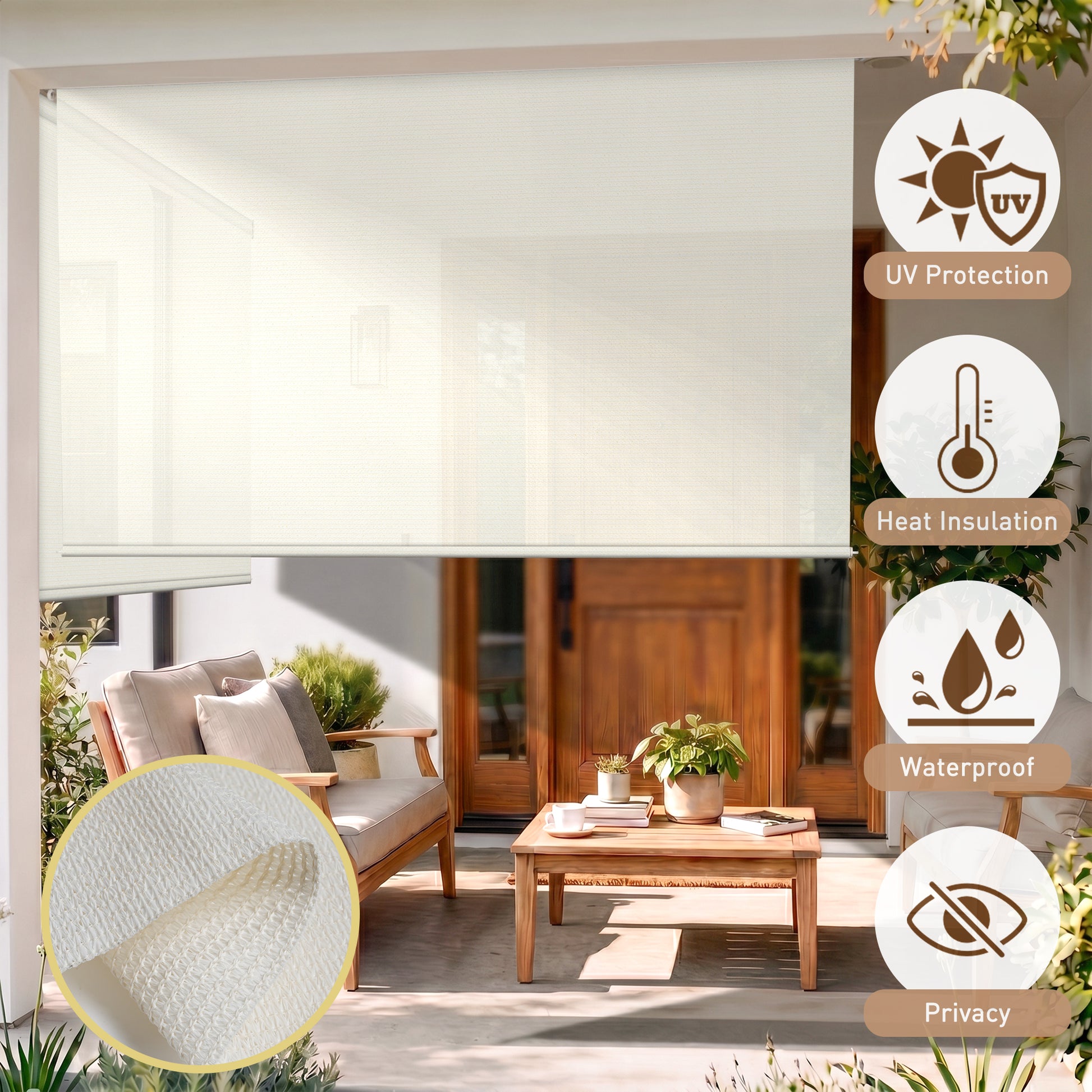 JL5001 outdoor manual crank roller shade - view 4