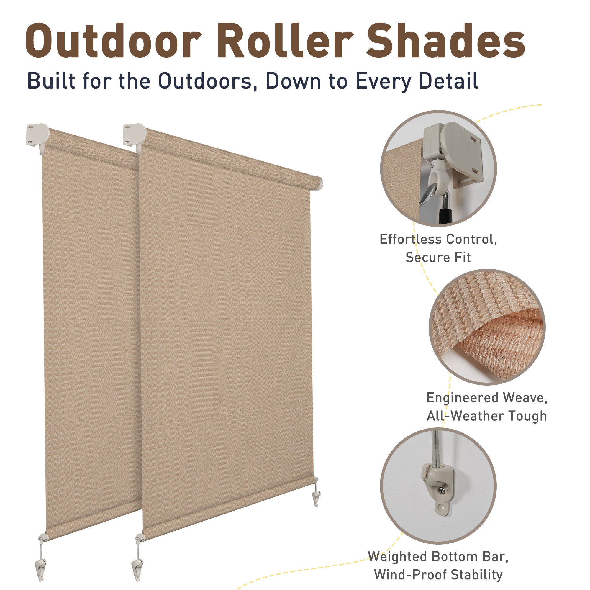 JL5006 outdoor manual crank roller shade - view 3