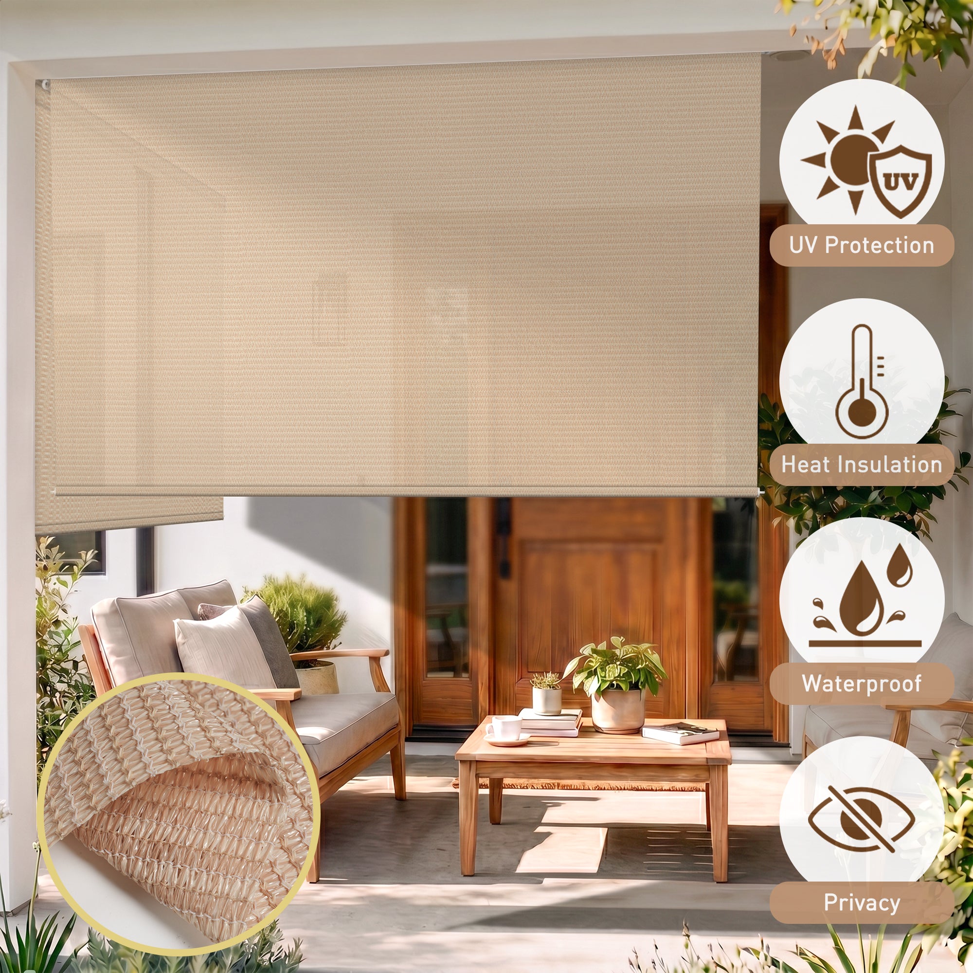 JL5006 outdoor manual crank roller shade - view 4