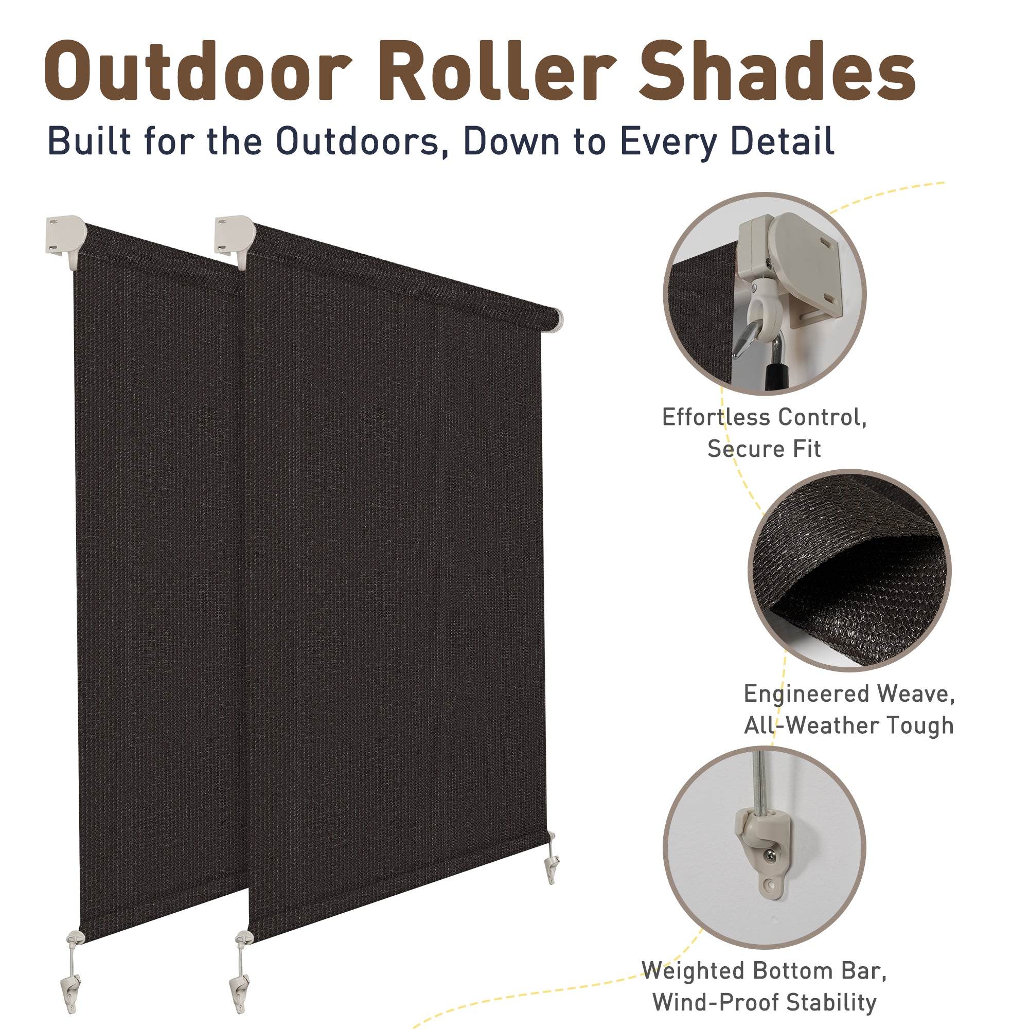 JL5008D outdoor manual crank roller shade - view 3