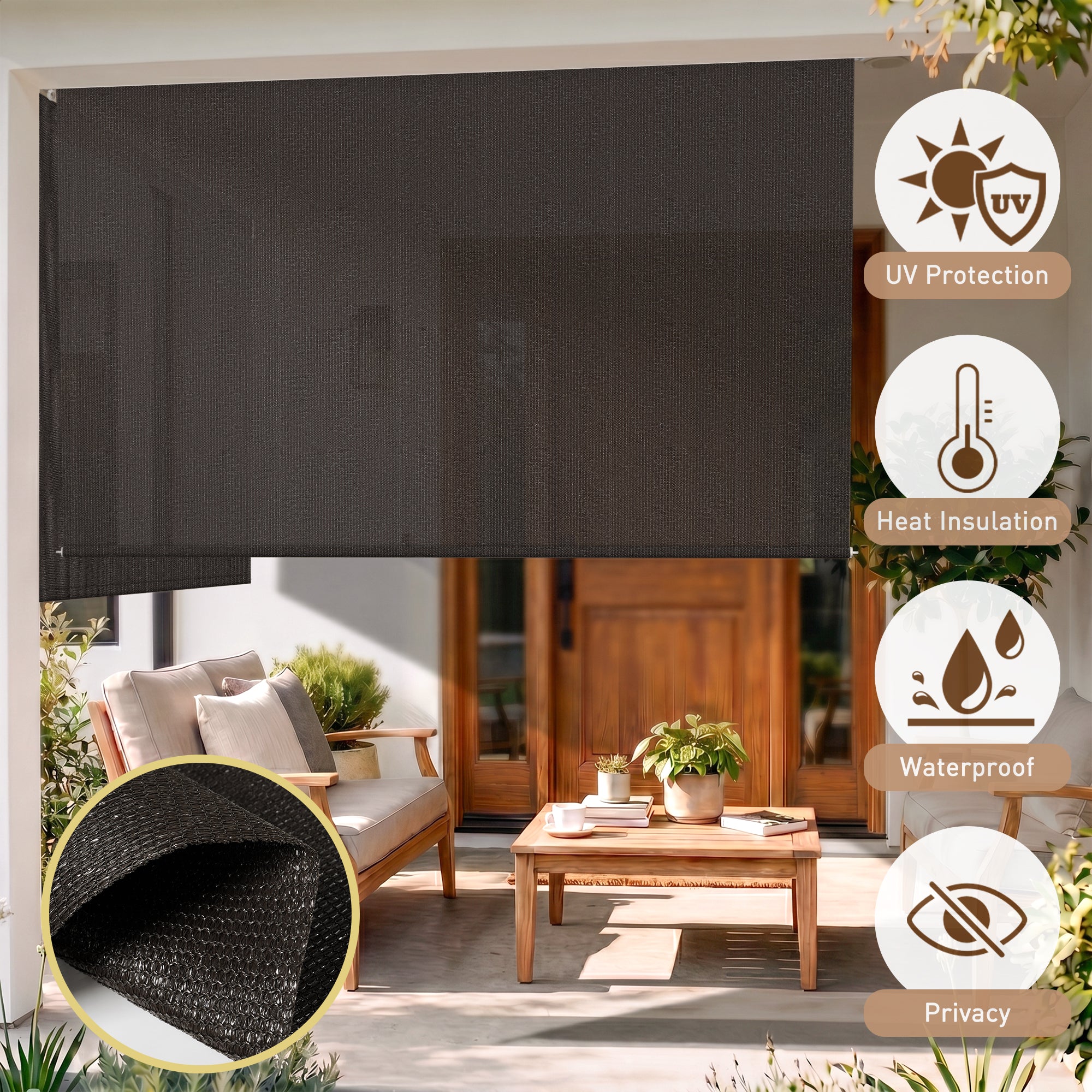 JL5008D outdoor manual crank roller shade - view 4