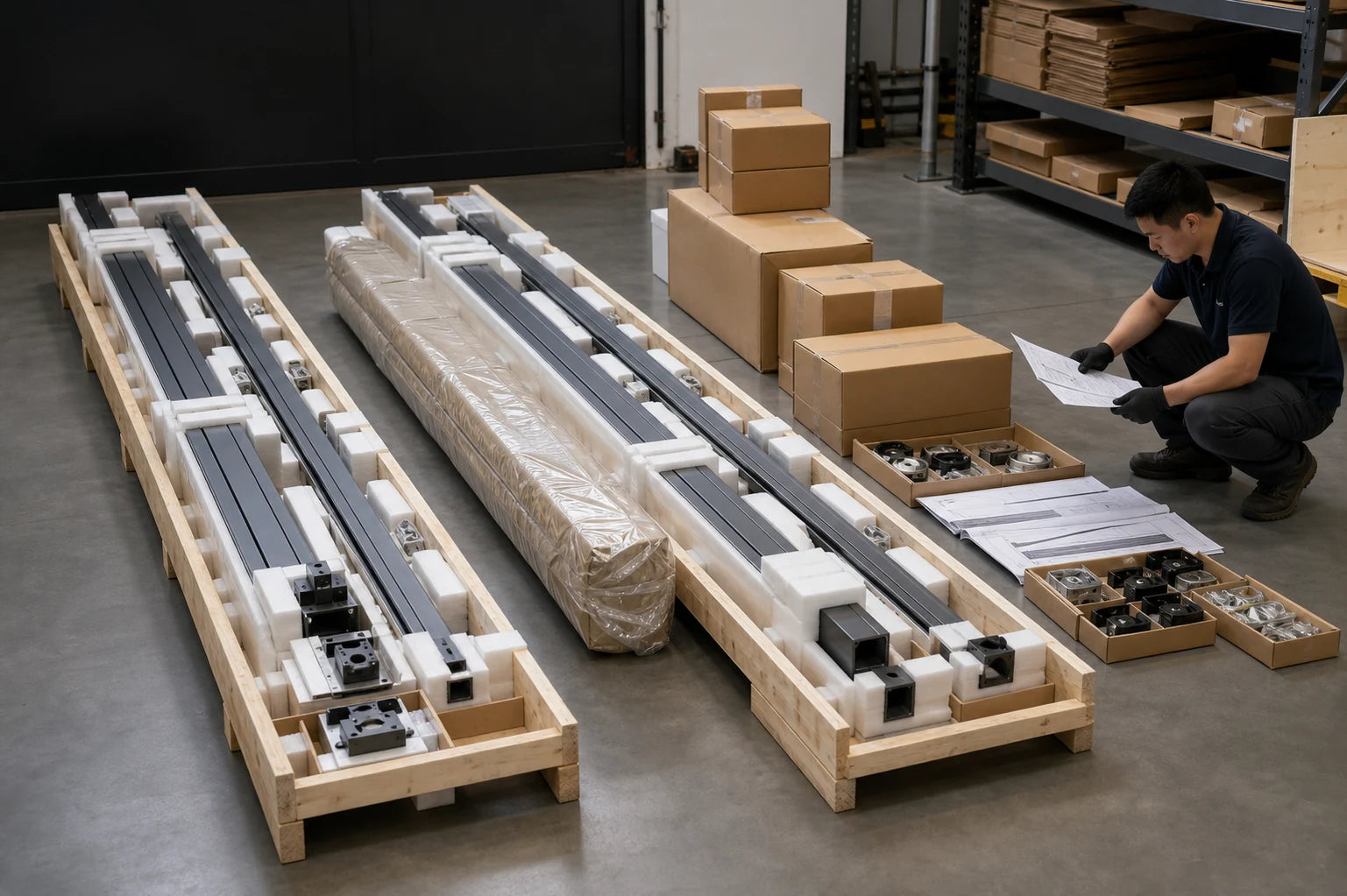 Protected profiles, fabric and hardware prepared for project delivery