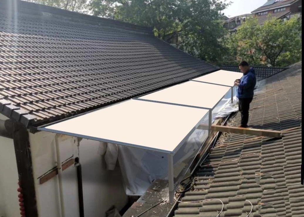 T700 folding canopy courtyard project reference